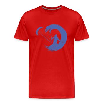 Kitesurfer Silhouette Giant Wave Adventure - Men's Premium Organic T-Shirt - red - Front - Damien (186cm)