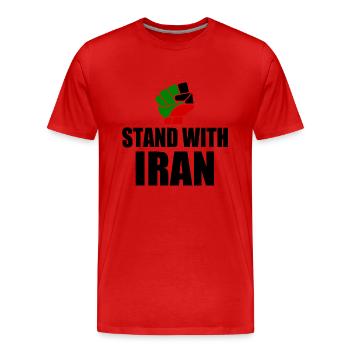 Stand with iran - Men's Premium Organic T-Shirt - red - Front - Damien (186cm)