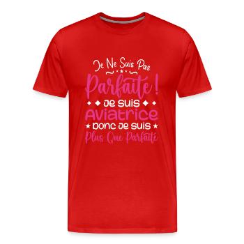 Ein mehr als perfekter Flieger, ein Traumberuf - Männer Premium Bio T-Shirt - Rot - Vorne - Damien (186cm)