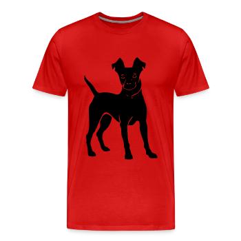 Pinscher Hund Symbol - Männer Premium Bio T-Shirt - Rot - Vorne - Damien (186cm)