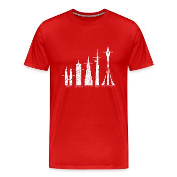 Les plus hauts gratte-ciel Nuages Bâtiments Méga tours - T-shirt bio Premium Homme - rouge - Devant - Damien (186cm)
