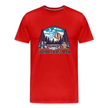 Yosemite National Park: Zelten zeltlager - Männer Premium Bio T-Shirt - Rot - Vorne - Damien (186cm)