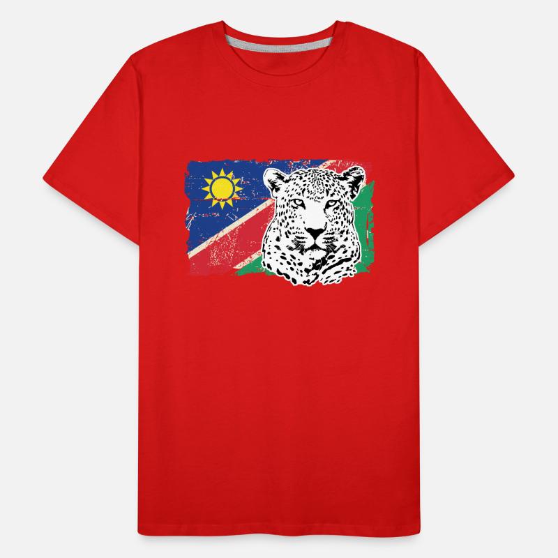 Namibia Flag - Leopard Männer Premium Bio T-Shirt