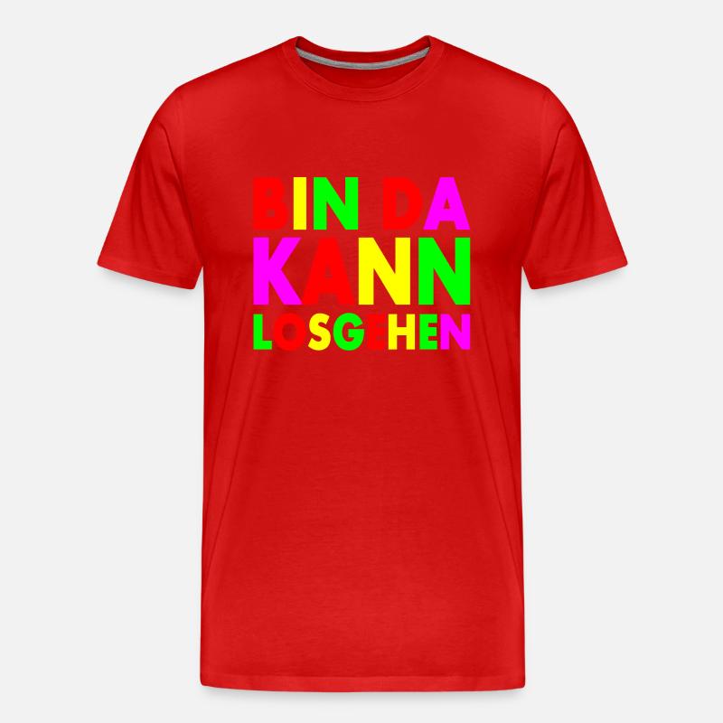 Bin da kann losgehen - Männer Premium Bio T-Shirt - Rot