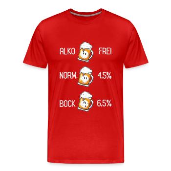 Lustiges Bierliebhaber Party T-Shirt - Männer Premium Bio T-Shirt - Rot - Vorne - Damien (186cm)