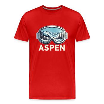Aspen Wintersport Skifahren Snowboarden Skibrille - Männer Premium Bio T-Shirt - Rot - Vorne - Damien (186cm)