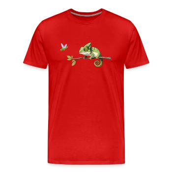 Chameleon - Men's Premium Organic T-Shirt - red - Front - Damien (186cm)