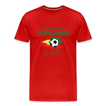 Je peux pas j'ai coupe du monde Sénegal Rek - T-shirt bio Premium Homme - rouge - Devant - Damien (186cm)