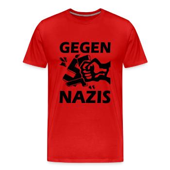 Gegen nazis faust Punch hakenkreuz - Männer Premium Bio T-Shirt - Rot - Vorne - Damien (186cm)