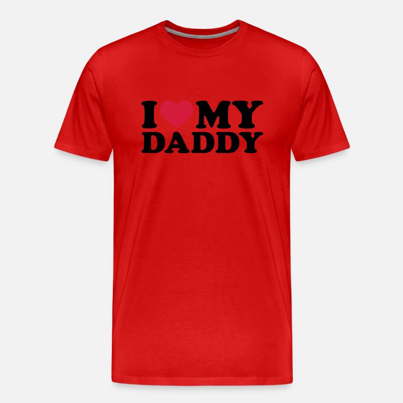 I love my Daddy - Männer Premium Bio T-Shirt - Rot