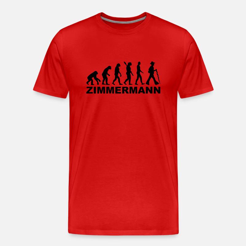 Zimmermann - Männer Premium Bio T-Shirt - Rot