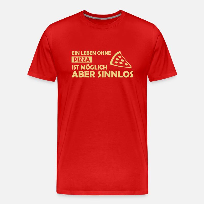 ein leben ohne pizza - Männer Premium Bio T-Shirt - Rot