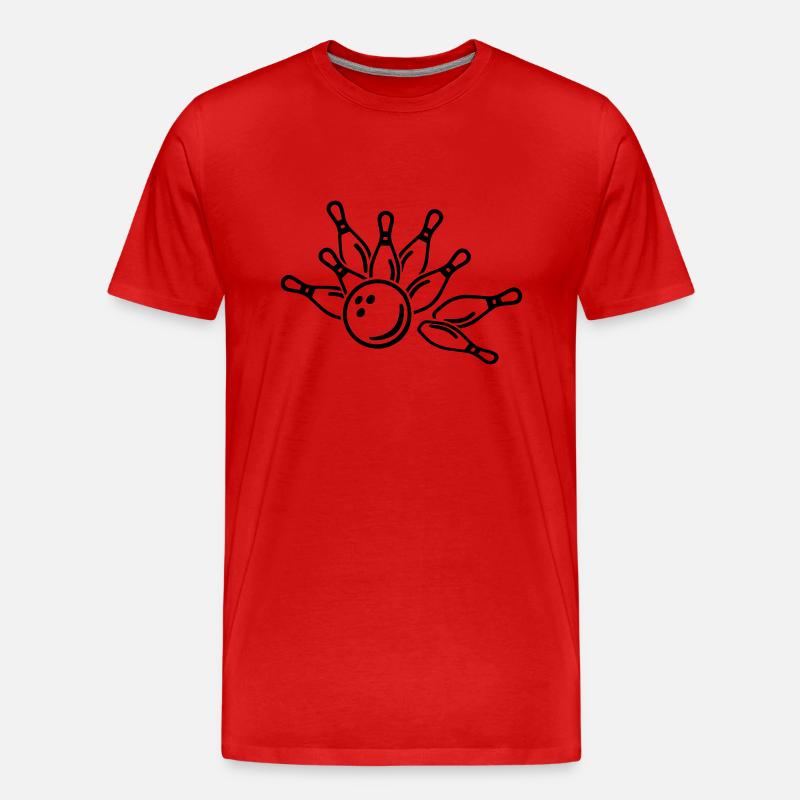 Bowling - Männer Premium Bio T-Shirt - Rot