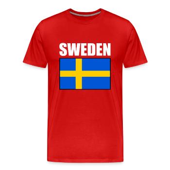 Schweden - Männer Premium Bio T-Shirt - Rot - Vorne - Damien (186cm)