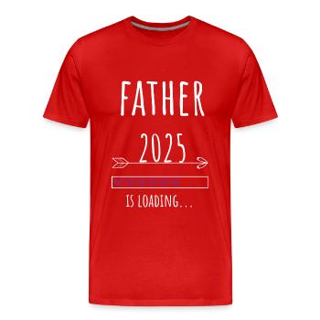 Annonce de la grossesse Future Father 2025 - T-shirt bio Premium Homme - rouge - Devant - Damien (186cm)