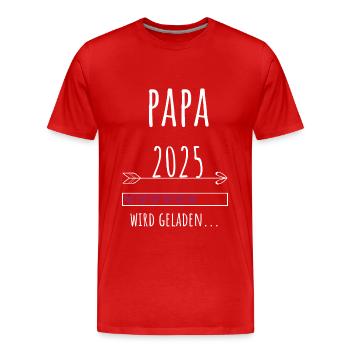 werdender Papa 2025 Schwangerschaft Ankündigung - Männer Premium Bio T-Shirt - Rot - Vorne - Damien (186cm)