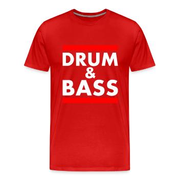 Drum and bass - T-shirt bio Premium Homme - rouge - Devant - Damien (186cm)
