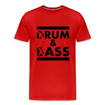 Drum and bass - rum and ass - Men's Premium Organic T-Shirt - red - Front - Damien (186cm)