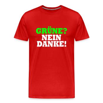 Grüne Nein Danke - Männer Premium Bio T-Shirt - Rot - Vorne - Damien (186cm)