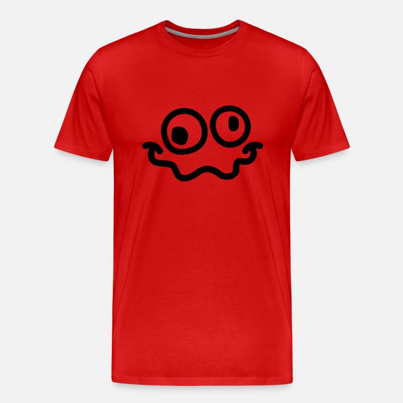 crazy smiley - Männer Premium Bio T-Shirt - Rot