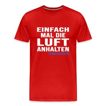 apnoetaucher apnoe tauchen oxygen - Männer Premium Bio T-Shirt - Rot - Vorne - Damien (186cm)
