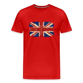 Union Jack - UK - Vintage Look - T-shirt bio Premium Homme - rouge - Devant - Damien (186cm)