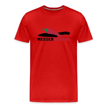 Couteau bien aiguisé - T-shirt bio Premium Homme - rouge - Devant - Damien (186cm)
