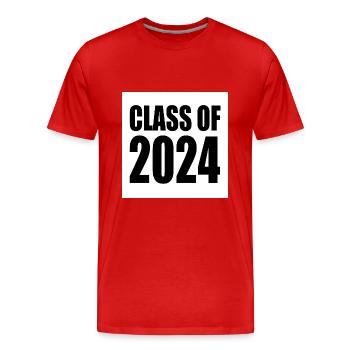 Class of 2024 - Men's Premium Organic T-Shirt - red - Front - Damien (186cm)