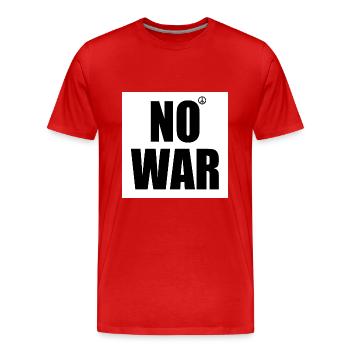 No war - T-shirt bio Premium Homme - rouge - Devant - Damien (186cm)