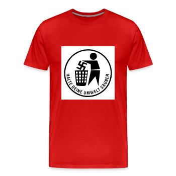 halte deine umwelt sauber - Männer Premium Bio T-Shirt - Rot - Vorne - Damien (186cm)