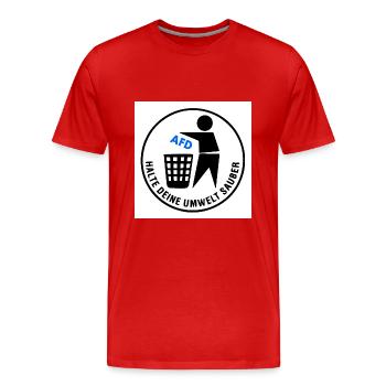 halte deine umwelt sauber - Männer Premium Bio T-Shirt - Rot - Vorne - Damien (186cm)