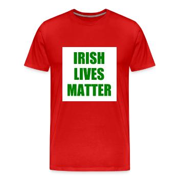 irish lives matter - T-shirt bio Premium Homme - rouge - Devant - Damien (186cm)