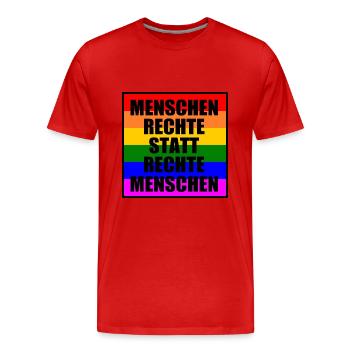 Gegen rechts - Männer Premium Bio T-Shirt - Rot - Vorne - Damien (186cm)