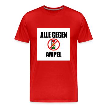 Alle gegen ampel - Männer Premium Bio T-Shirt - Rot - Vorne - Damien (186cm)