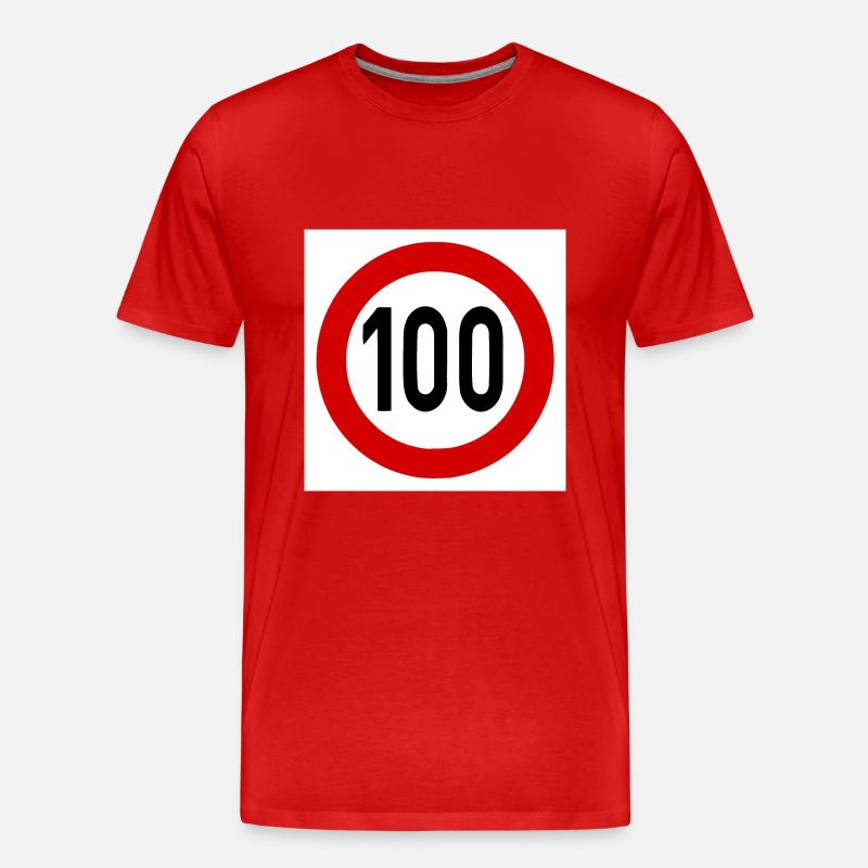 Tempolimit 100 - Männer Premium Bio T-Shirt - Rot