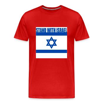 Stand with israel - Men's Premium Organic T-Shirt - red - Front - Damien (186cm)