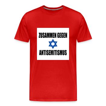zusammen gegen antisemitismus - Männer Premium Bio T-Shirt - Rot - Vorne - Damien (186cm)