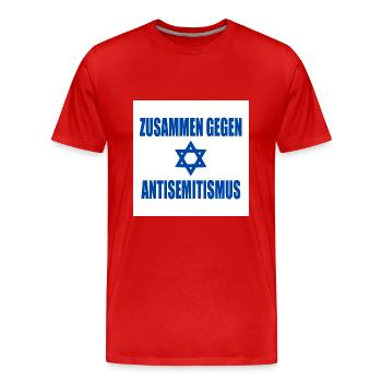 zusammen gegen antisemitismus - Männer Premium Bio T-Shirt - Rot - Vorne - Damien (186cm)