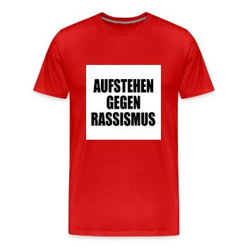 aufstehen gegen rassismus - Männer Premium Bio T-Shirt - Rot - Vorne - Damien (186cm)