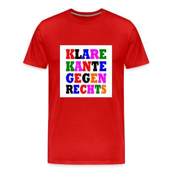 klare kante gegen rechts - Männer Premium Bio T-Shirt - Rot - Vorne - Damien (186cm)