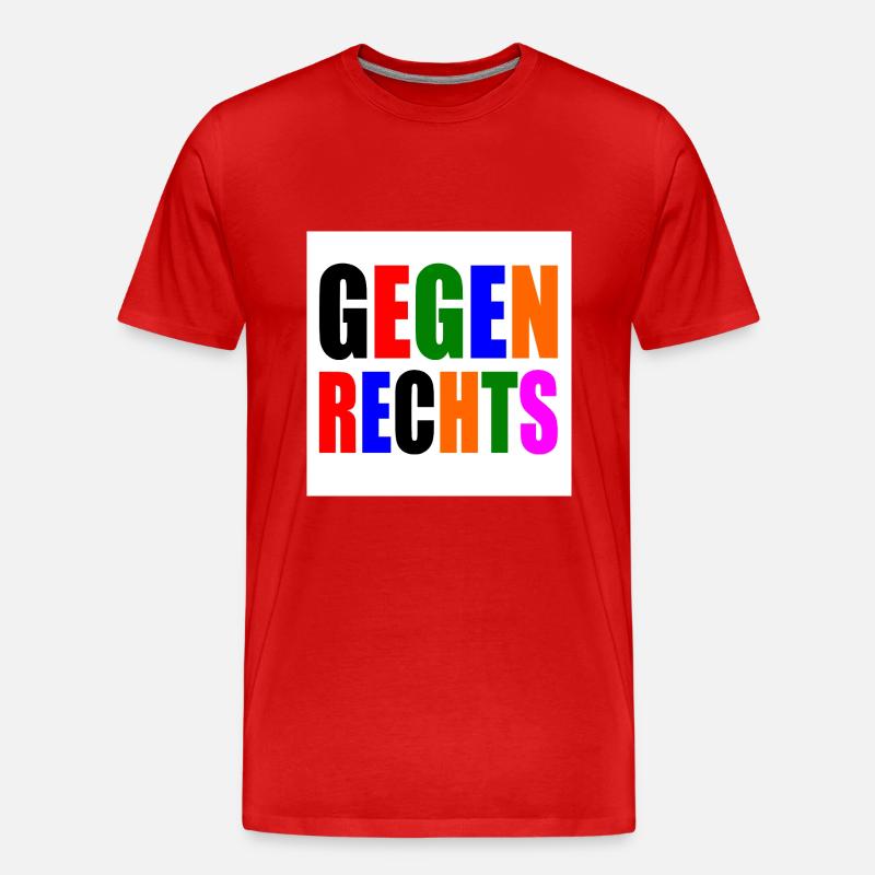 Gegen rechts - Männer Premium Bio T-Shirt - Rot