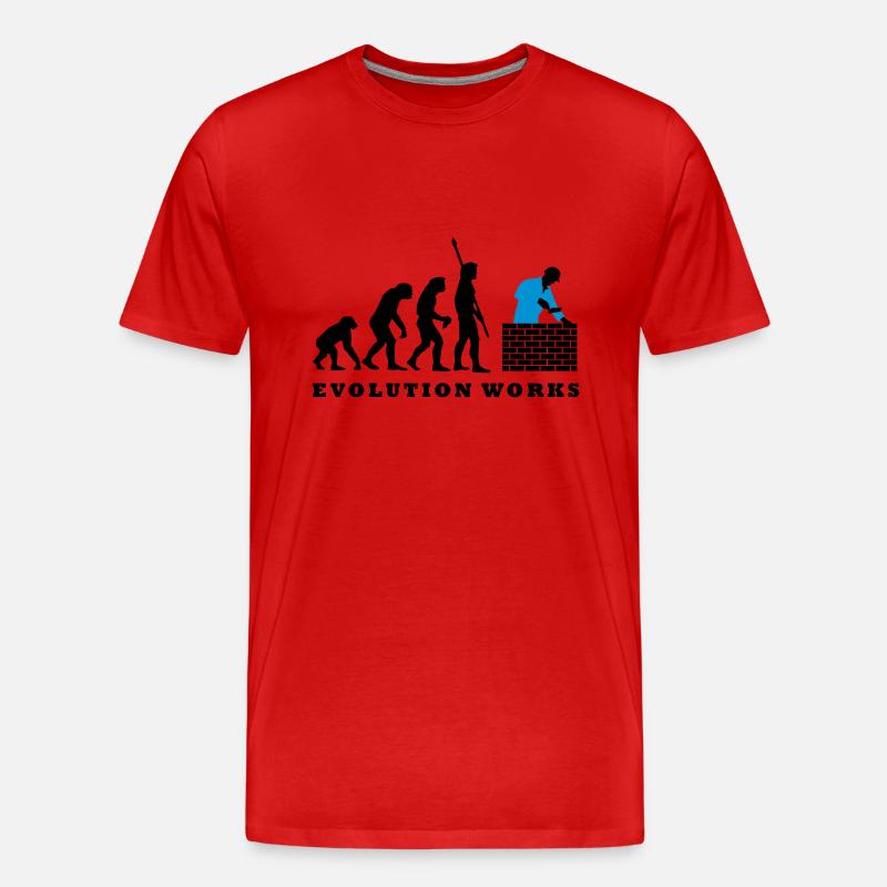 evolution_maurer_b_2c - Männer Premium Bio T-Shirt - Rot