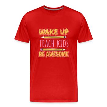 Journée des enseignants Enfants Cadeau d’enseignant génial - T-shirt bio Premium Homme - rouge - Devant - Damien (186cm)
