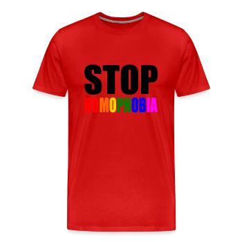 Stop homophobia - T-shirt bio Premium Homme - rouge - Devant - Damien (186cm)