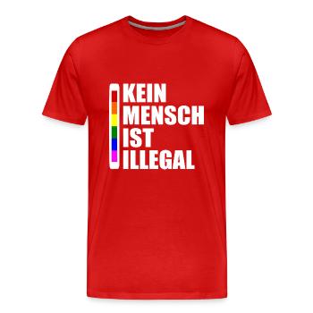 Kein mensch ist illegal - Männer Premium Bio T-Shirt - Rot - Vorne - Damien (186cm)