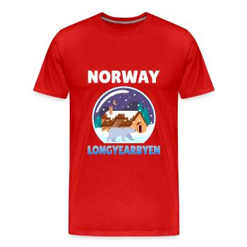 Norwegen Longyearbyen Geschenkidee retro bergen - Männer Premium Bio T-Shirt - Rot - Vorne - Damien (186cm)