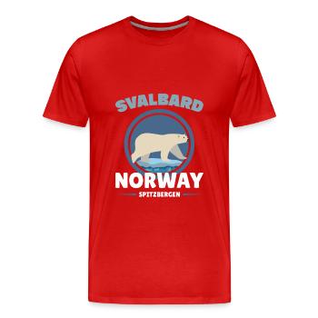 Norwegen Svalbard Spitzbergen Eisbären Natur polar - Männer Premium Bio T-Shirt - Rot - Vorne - Damien (186cm)