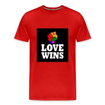 Love wins - Men's Premium Organic T-Shirt - red - Front - Damien (186cm)