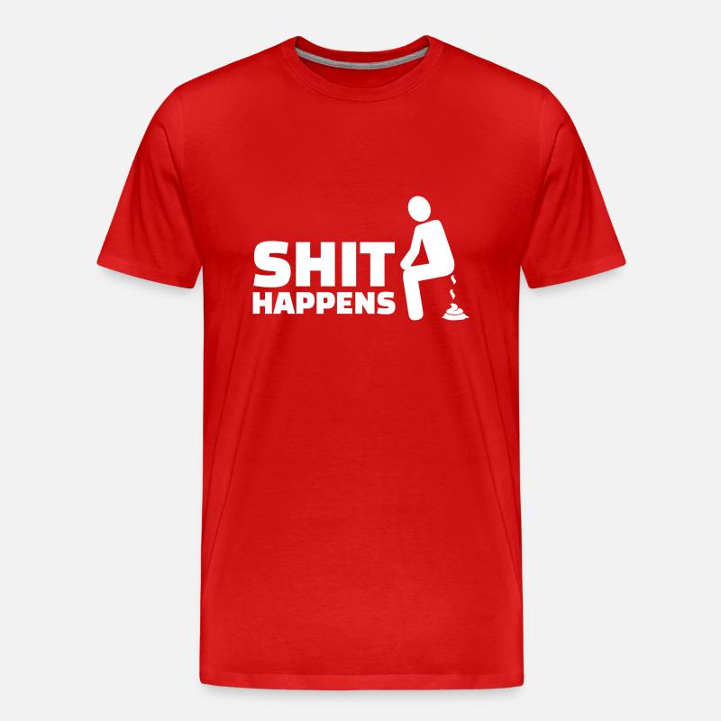 Shit happens - Männer Premium Bio T-Shirt - Rot