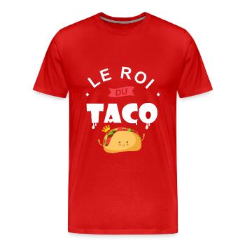 le roi du taco Cadeau papa chef taco - T-shirt bio Premium Homme - rouge - Devant - Damien (186cm)